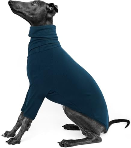 IECOii Maglione Whippet, maglione a collo alto levrieri per cani di piccola taglia, felpa per levrieri italiani, tuta per cani per Lurcher, pigiama leggero e accogliente per levrieri elasticizzato per