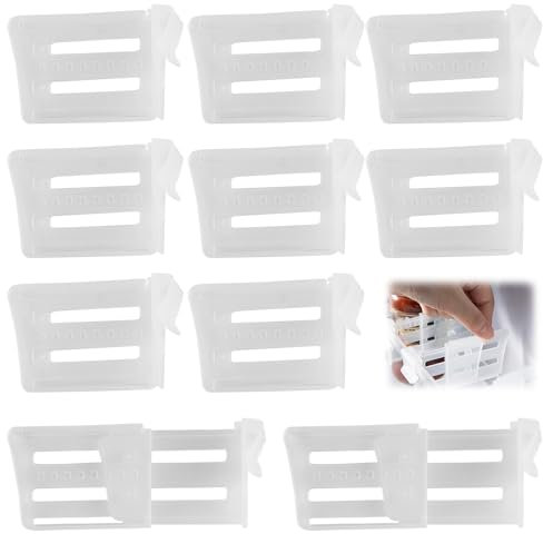 10 pièces Panneau de Séparation pour Réfrigérateur, Rérrigérateur Réglable Séparateurs, Organisateur de Réfrigérateur Tiroir Extensible, Pour Transparent Boîte de Frigo Bacs de Rangement