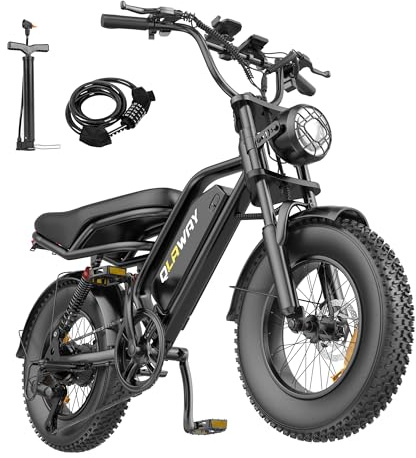 Qlaway 16 500w Fat Tire Electric Dirt Bike for Adults, 48V 13.5AH Removable Battery Electric Motorcycle Ebikes with 25MPH Top Speed, 70 Miles Range, Full Suspension