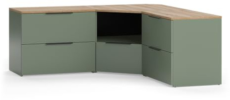 Vicco Parete attrezzata soggiorno Wido, Verde, 3 parti