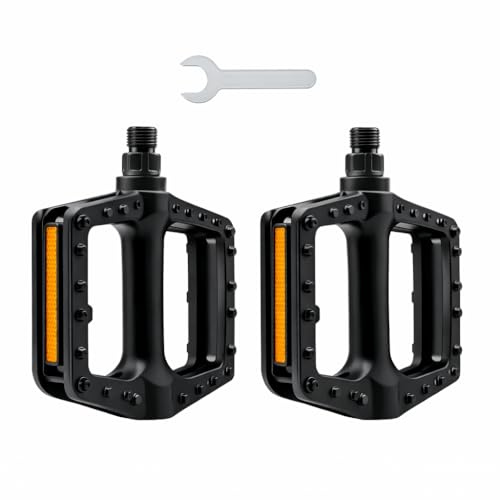 Pedales para Bicicleta, Pedales Flat MTB de 9/16 Pulgadas con Rodamientos Sellados, Pedales Antideslizantes para Gravel Bike, Trekking, Bicicleta de Carretera y Mountain Bike
