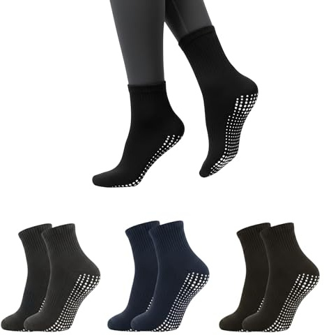 MAGIC SELECT 3 Pares Calcetines de Yoga Antideslizantes. Calcetin Deportivo para Pilates, Danza, Fitness, con Suela de Silicona. Evita lesiones y Ampollas. Talla 40-46