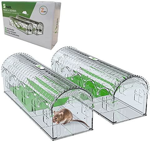 Trampa Transparente Para Ratones Y Ratas Vivos Sin Crueldad. Potente, Eficiente Y Reutilizable [Ebook GRATIS]. Jaula Para Roedores Para Atrapar Ratones Y Plagas En Su Casa, Cocina O Jardín. Lote 2PCS.
