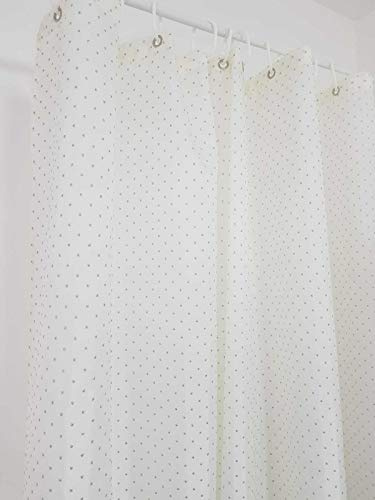 Optimal Products Diamante Glitter Shower Curtain With Hooks Machine Washable Waterproof Long Drop (Diamante Cream 180 x 180 cm)