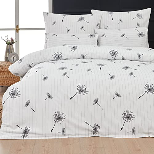 Mixibaby Bettwäsche Bettgarnitur Bettbezug Baumwolle 135x200 155x220 200x200 200x220 Modern, Größe:135 x 200 cm, Design Bettwäsche:Fleur D22