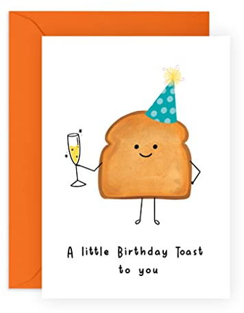 Central 23 Carte d'anniversaire amusante pour homme et femme « A Little Birthday Toast » pour maman, papa, grand-père, Nana – Lui elle – Carte d'anniversaire pour sœur – Livrée avec autocollants