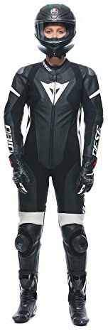 Dainese Grobnik 1-Teiler Damen Motorrad Lederkombi, schwarz/weiß, 48