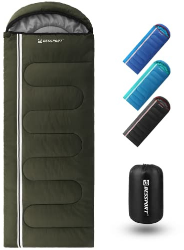 Bessport Sacco a pelo, Sacco a pelo per Adulti Zaino in Spalla, Leggero e Idrorepellente per Il Campeggio, l'escursionismo e l'outdoor in Inverno, Autunno, Primavera