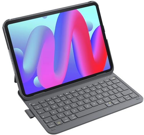 Inateck Keyboard Case for iPad 10th Gen/A16 11th Gen 2025, Ultralight Case with Keyboard for iPad Air M4 2026/M3/M2 11 inch, Air 5/4 10.9 inch, Pro 11 4/3/2/1, with Pen Holder, AirTap BK2007 Grey