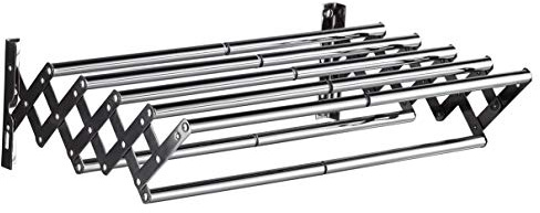 MSCEE Wall Mounted Clothes Drying Rack, Stainless Steel Accordion Retractable Drying Rack for Laundry Room/Bathroom Tower Bar Indoor Outdoor Use