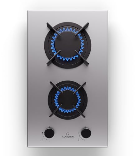 Klarstein Gaskocher 2 Flammig, Einbau-Gaskocher für Innenbereich & Wohnmobil, 4200W Edelstahl-Gaskocher, 2 Flammen Gaskocher, Gasherde mit Snapjet-Brenner, Moderner Einbau Gasherd, LPG Gas Herd