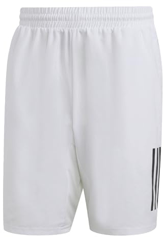 adidas Men's Club Tennis Climacool 3-Stripes Shorts, White, S 7 inch