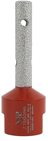 NBB Broca de fresado de diamante con M14 forma de dedo Fresa de diamante broca de chaflán para ampliar y dar forma al baldosas azulejos cerámica porcelana granito mármol en seco o húmedo (dia.10mm)