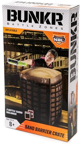 BUNKR -Battle Zones- Sand Barrier Crate - aufblasbare Sandbarriere - kompatibel mit Nerf, Laser X, X-Shot und BoomCo