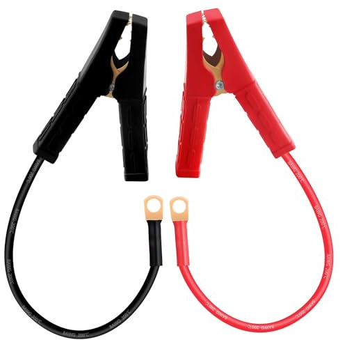 HuaLiSiJi Jumper Starthilfekabel auto Batterie Kabel 8AWG, Krokodilklemmen mit Kabel, für 12V 24V Tragbare Auto-Starthilfe Jump Starter Booster (50cm)