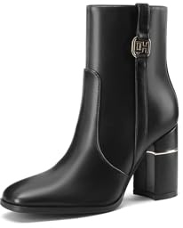 QUEEN HELENA Tronchetti con Tacco Largo Stivaletti Casual Donna K3464 (Nero, Sistema Taglie Calzature EU, Adulto, Donna, Numero, Media, 39)