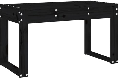 HETFTJN Panchetta Camera Da Letto Panchina Da Giardino Arredo Giardino Salotto Da Giardino Esterno - Panca da Giardino Nera 80x38x45 cm in Legno Massello di Pino per Cortile Campeggio Giardino