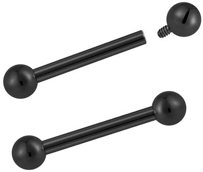 Pierced Koala (16G 12mm) 2 pièces en titane de grade filetage interne pour langue téton tragus cartilage barre industrielle bijoux pour le corps