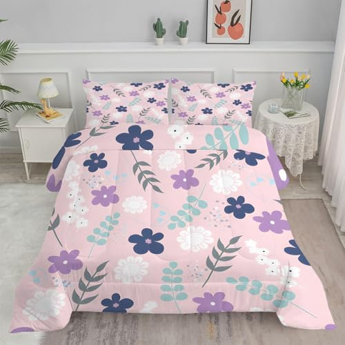 Linfye Bettdecke 155x220 4 Jahreszeiten Rosa Blumen Steppdecke 155x220 Vierjahreszeiten Schlafdecke Ganzjahresdecke, Bettdecke Ohne Bezug Bettdecken Wende Waschbar Antiallergisch BC394