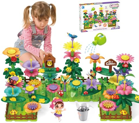 KBIBCK Juguetes de Construcción para Jardín de Flores, Juguetes de Jardín de Flores, Montessori Juguetes de Construcción Jardín deFlores, Regalos Educativos para Niñas de 3 4 5 6 Años (191 PCS)