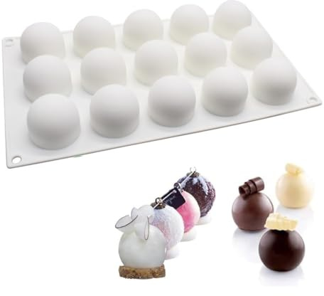 Molde de silicona con forma de bola de chocolate, forma de bola, bolas de trufa, molde de silicona para postres, forma de bombones, redondo, pequeño, de silicona, para hacer chocolate, decoración de