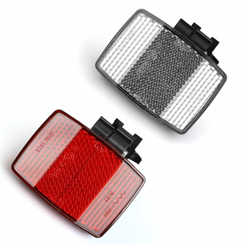 Tavaler Riflettori per raggi per bicicletta omologati StVZO, riflettori, per bicicletta e bambini, set di riflettori anteriori posteriori per bici da corsa, MTB, e-bike (riflettori, 2)