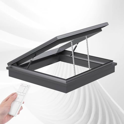 Automatic and Intelligent Skylight House Roof Window,Roof Window and Skylight Basement Daylighting Door,Electric Opening with Remote and Rain Sensor,for Attic/Sun Room/Basement/Attic