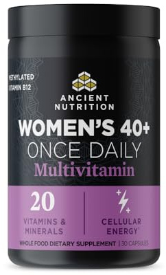 Ancient Nutrition Multivitamin for Women, Multi Women's 40+ Once Daily, Magnesium, Methylated Vitamin B, C, K2, Folate and Iron Supplement, 30ct