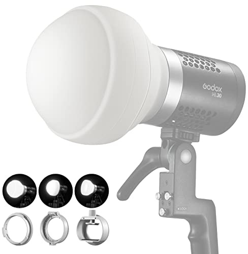 Godox ML-CD15 - Kit cupola di diffusione (3 anelli adattatori inclusi), diffusore pieghevole per ML30 ML30Bi ML60 ML60Bi V1S V1C V1N V1O V1F V850III V860III TT685II AD100/200/300/400Pro