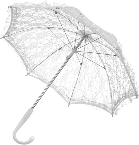 Toyvian Wedding Umbrellas Parasol Lace Parasol Umbrella- Vintage Wedding Bridal for Photo Props Decoration Lace Retro