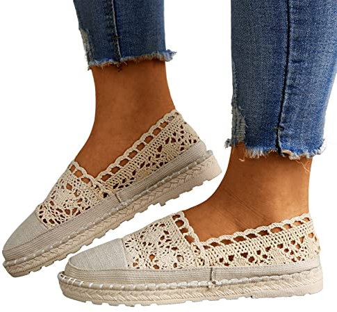 Damen Espadrilles mit Plateau Glitzer Bast