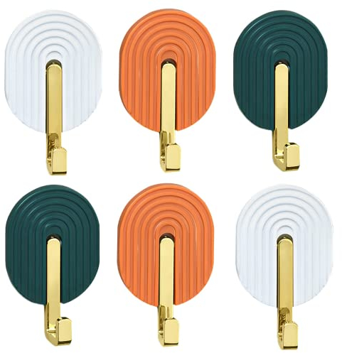 NEUSID Klebehaken Set, 6 Stück Haken Selbstklebend Bunt Garderobenhaken Handtuchhaken Ohne Bohren Kleiderhaken zum Kleben Sselbstklebende Wandhaken Hooks for Hanging