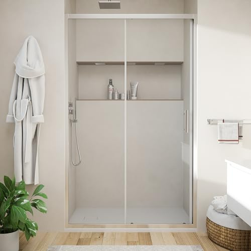 Box Doccia Nicchia 100cm Apertura Scorrevole Vetro Temperato Trasparente 6mm Trattamento Anticalcalcare Maniglia in Acciaio Inox 304 h190cm mod. Tenerife