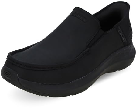 Skechers Homme Parson-Oswin Slip-in Mocassin, Black Leather, 46 EU