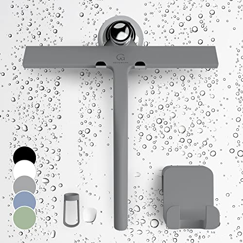 Gütewerk Rascador de Ducha, de Silicona, para baño, mampara de Ducha y Ventana, Accesorio de baño, 23 cm, con Soporte sin taladrar