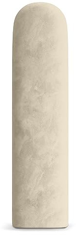 Muralo - Paneles ovalados acolchados para cabecero de cama, para decoración de pared, para dormitorio o salón, como cojines lumbares, modernos (crema, 20 x 80 cm)
