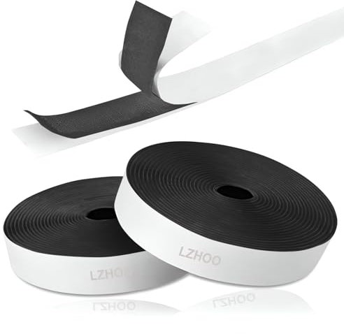 LZHOO™ Double Sided Hook and Loop Tape | 16.4FT X 2CM | Strong Double Sided Adhesive Tape Heavy Duty, for Home and Office Use, Versatile Mounting Solution (Black)