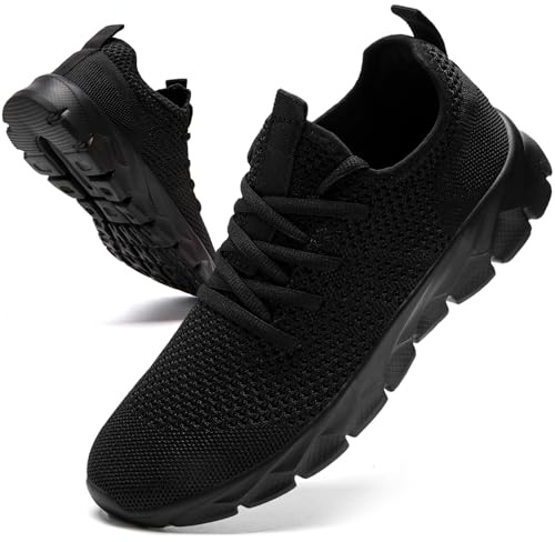 Oltyutc Trainers Men Running Gym Sneakers Walking Shoes Black Size 11 UK