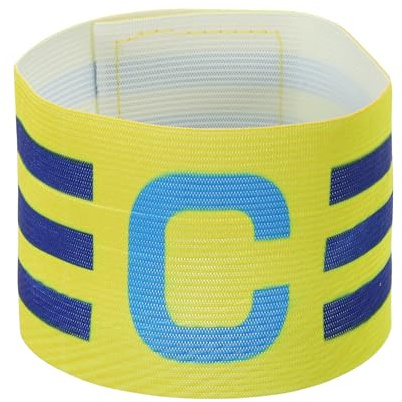 PATIKIL Fascia da Braccio per Capitano di Calcio C 12,2x2,5, Distintivo da Braccio Elastico Unisex in Nylon Regolabile per Allenamento di Squadre di Giovani Adulti, Giallo