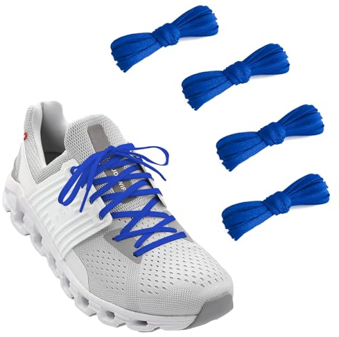 NDTEZUGT 2 Paia Lacci Piatti per On Cloud Running Scarpe, 6mm Sottili Scarpe Lacci da Ginnastica Stringhe di Ricambio (Blu,54/140cm)