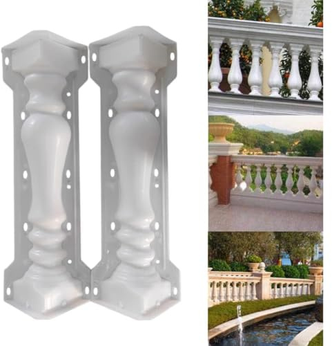 Set di 2 stampi per ringhiere europee per colonne romane anteriori e posteriori per calcestruzzo, intonaco, cemento in plastica, giardino, balcone, piscina, parco, recinzione (tipo 1)