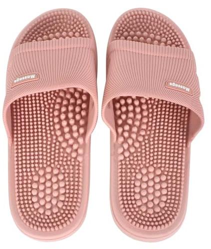Zimoer Akupressur Tofflor, Fotmassage, Massage Tofflor för Kvinnor Män, Hem Duschtofflor Sandaler Smärtlindring Fotfotbädd Bandage Fotbädd, Rosenröd, 38 EU