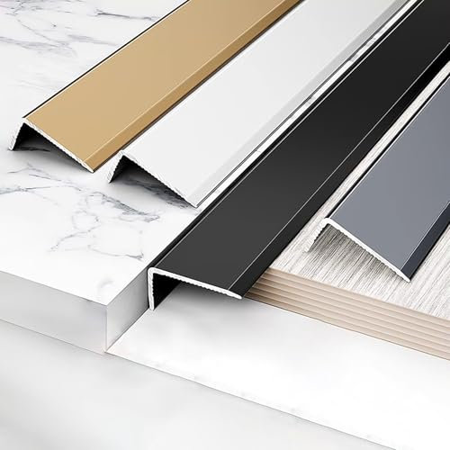 Coayuou Transition Profile 3 Pieces 100cm End Profile Laminate Aluminum Profile Easy-care Edge Profile Perfect For Modern Interiors(Schwarz,10 * 50mm)