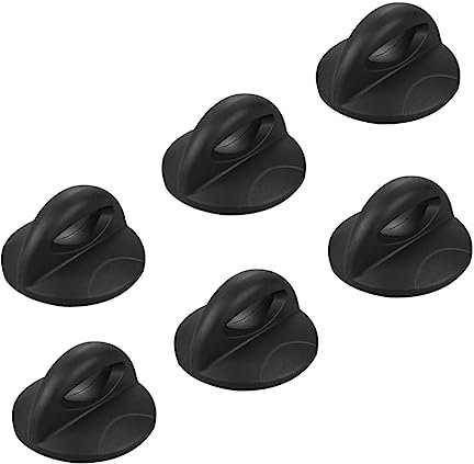 POPETPOP Manopole di Ricambio per Coperchio Pentola, 6 Pezzi in Plastica Nera, Resistenti e Comode da Impugnare, Perfette la Sostituzione in Cucina