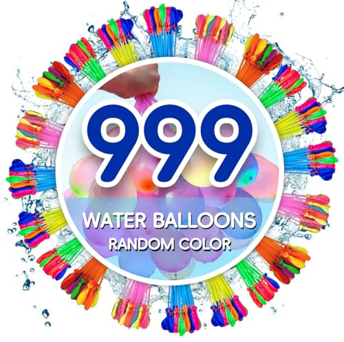Rehecher 999 pcs ballon a eau auto-obturants,bombe à eau colorées à remplissage rapide,Accessoires de jeux d'eau d'été,Convient aux activités de plein air, aux fêtes au bord de la piscine