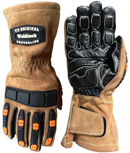 Cestus 7027, Impact Welding Gloves (1,3,12,60 pairs) Gel Padded Palm for Power Tool Handling, Vibration Dampening (1 Pair, Large)