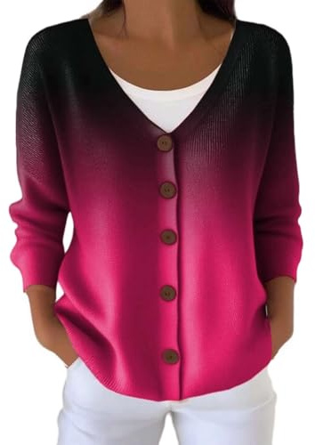 Gilet Cachemire Femme Hiver Chic et Élégant Cardigan Long Laine Douce Col V Boutonné Pull Léger Sweatshirts Automne Veste Chaude Tricotée Grande Taille Mode Confortable Style Décontracté Sweater