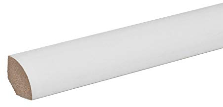 Viertelstab Abdeck- Abschluss- Sockelleiste MDF WEISS Folie 14x14mm [SPARPAKET] (10 Stück (23lfm))