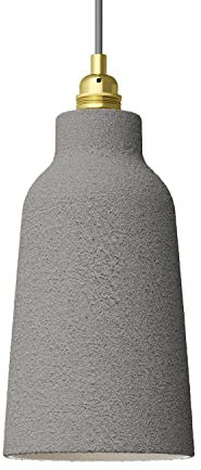 creative cables Abat-Jour Bouteille Materia en céramique - Made in Italy - Effet Ciment - Blanc