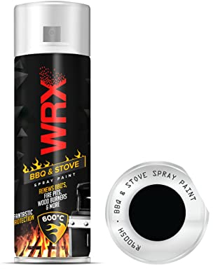 WRX Spray Paint 400 ml - BBQ & Stove Spray Paint R9005H - Renews BBQ's, Fire Pits, Wood Burners & More (1)